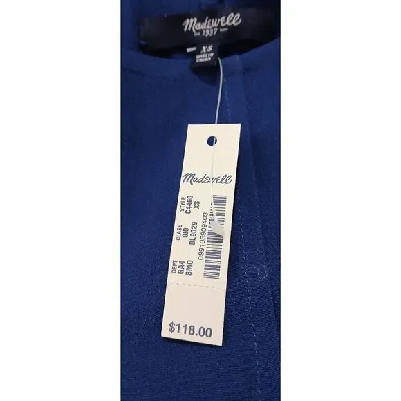 Madewell womens small dress casual color block blue white Lightweight
